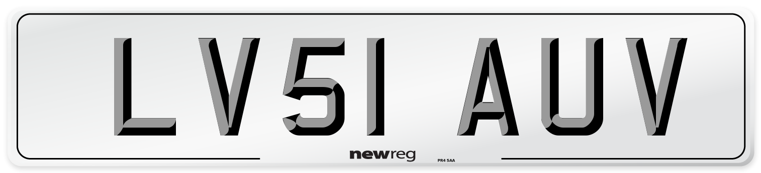 LV51 AUV Number Plate from New Reg
